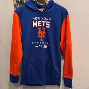 New York Mets Blue Baseball Royal blue and Orange Hoodie size Small pre owned
